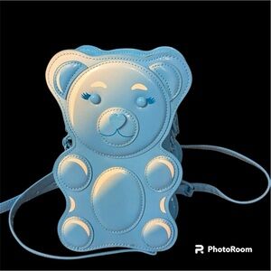 Original BETSEY JOHNSON Teddy Gummy Bear Novelty Crossbody Bag Blue Kitsch